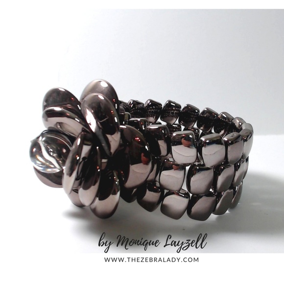 Brown Shine Plastic Chic Stretch bracket Rose - Picture 2 of 2